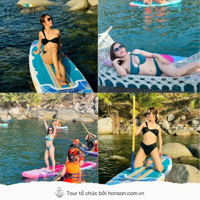 check in hòn sơn với cảnh biển đẹp trong landtour trọn gói