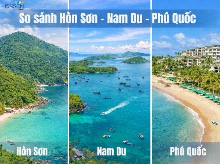 So sánh Hòn sơn, nam du, phú quốc